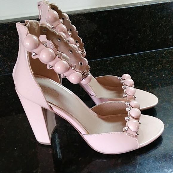 Charlotte Russe Y2k Studded Quecy Chunky Block Heels 10 Nude - Picture 7 of 16